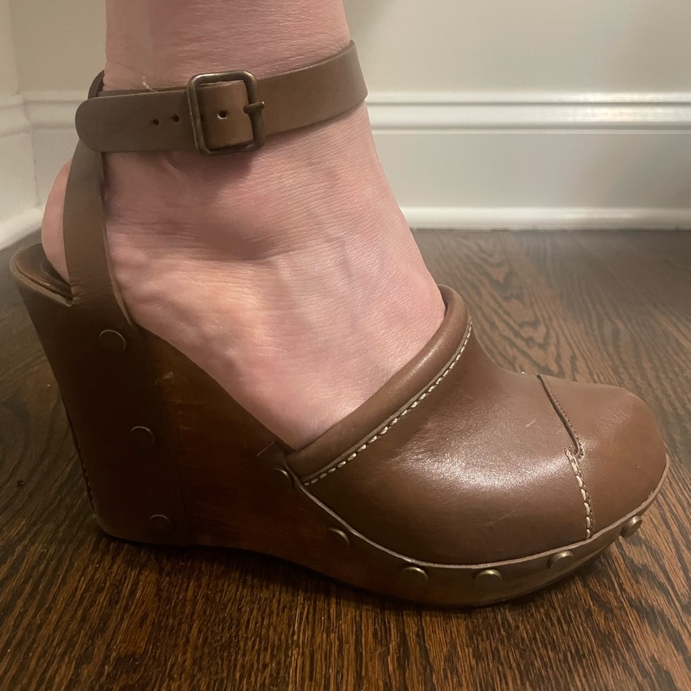 See By Chloe Brown Wedge Sandals